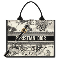 DIOR Calfskin Tote Bag Shopping Bag Handbag Medium Size Women's Black