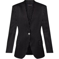 LOUIS VUITTON Nautical Pinstripe Collarless Blazer