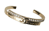 CHANEL Metal Rhinestone Bangles Women's Gold