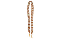 HERMES Sangle Zigzag Canvas With Swift Calfskin Bag Straps Women's Gold & White
