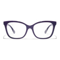 CHANEL Acetate Square Eyeglass Frames Women's Purple