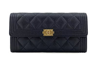 CHANEL Cow Leather Wallet Regular Women's Black