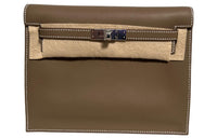HERMES Kelly Danse Swift Leather One Shoulder Crossbody Clutches Regular Women's Elephant Gray