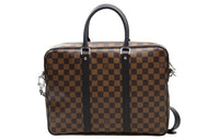 LOUIS VUITTON PORTE DOCUMENTS VOYAGE Canvas Leather Briefcases Small Size Men's Brown