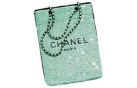 CHANEL Sequins Handbag Shoulder Bag Women's Green & Black