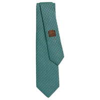 HERMES Mulberry Silk Ties Men's Sapphire Green