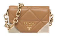 PRADA Leather Crossbody Bag Shoulder Bag Women's Caramel Brown