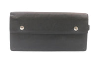 LOUIS VUITTON Taiga Leather Wallets Coin Purses Women's Black