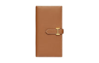 HERMES Bearn Cow Leather Wallet Women's Gold Brown
