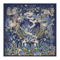 DIOR Mulberry Silk Scarves Women's Marine Blue