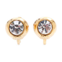 CELINE Rhinestone Gold-Plated Earrings Women's Gold