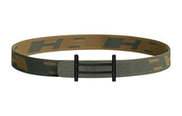 HERMES Belt Men's Brown/Green Width: 3.2cm