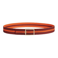 HERMES Brass Belt Unisex Rouge/Orange Width: 3.8cm