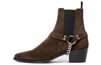 CELINE Camargue Short Chelsea Boots Men's Dark Brown