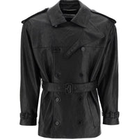 SAINT LAURENT Leather Jacket Men's Black