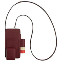 HERMES Hermèsway Epsom Calfskin Cell Phone Pouch Men's Deep Red