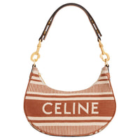 CELINE AVA Fabric With Cow Leather Handbag, Shoulder Bag Women's Ochre