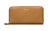 PRADA Leather Wallet Women's Camel
