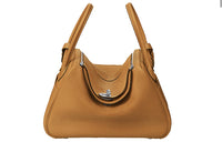 HERMES Lindy Taurillon Clemence Leather Handbag Shoulder Bag Women's 2S Sesame