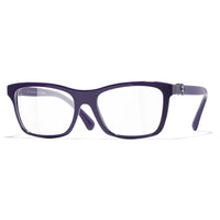 CHANEL Acetate Rectangular Eyeglass Frames Women's Purple