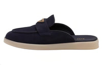 PRADA Triangle-logo Suede Slippers