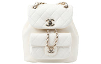 CHANEL 22A Early Fall Duma Sheepskin Backpack Women's White