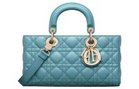 DIOR Lady D Joy Sheepskin Lady Dior Crossbody Handbag Medium Size Women's Blue
