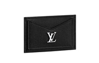 LOUIS VUITTON Cow Leather Card Holder Women's Black