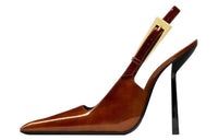 SAINT LAURENT Slim Heel High Heels 11.5cm Women's Brown