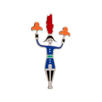 HERMES Palladium-Plated Brooches Women's Blue