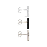 CELINE Brass Stud Earrings Women's Silver