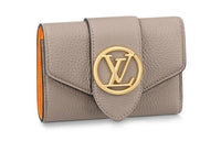 LOUIS VUITTON Pont Grained Calfskin Wallet Unisex Taupe