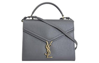 SAINT LAURENT Leather Shoulder Bag Crossbody Bag Handbag Regular Women's Gray