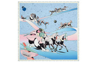 HERMES Silk Scarves Women's Sky Blue