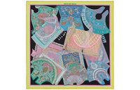 HERMES Silk Scarves Women's Yellow Black