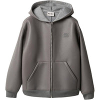 MIU MIU Leather Jacket Women's Marble Gray