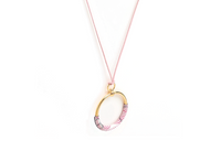 HERMES Calfskin Metal Gold-Plated Necklaces Women's Pink