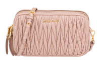 MIU MIU Soft Sheep Leather Shoulder Bag Crossbody Bag Women's Cameo Brown