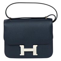 HERMES Constance Epsom Leather Shoulder Bag Crossbody Bag Women's 7P Bleu De Prusse Prussian Blue
