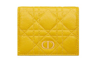 DIOR Caro Calfskin Wallet Mini Women's Yellow