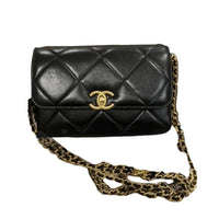 CHANEL Lambskin Crossbody Bag Shoulder Bag Regular Women's Black