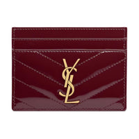 SAINT LAURENT CASSANDRE Calfskin Card Holder Regular Women's Dark Red Wine