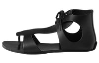 HERMES Galates Strap Sandals Women's Black