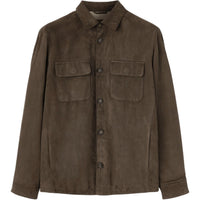Loro Piana FW24 Leather Jacket Men's Anthracite Green
