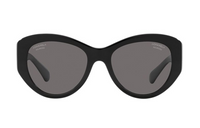 CHANEL Round Sunglasses Women's Black