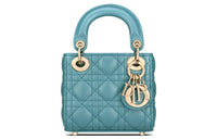 DIOR Lady Dior Sheepskin DaiFeng Handbags Extra Mini Women's Sky Blue