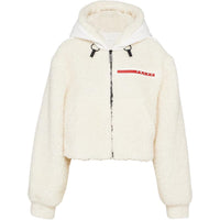 PRADA Velvet-feel Coat Women's Beige