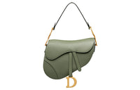 DIOR Saddle Grained Calfskin Saddle Bags One Shoulder Handbags Women's Green