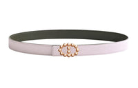 HERMES Leather Belts Women's Light Purple/Gray Green