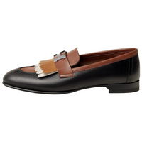 HERMES Royal Loafers Women's Black Orange